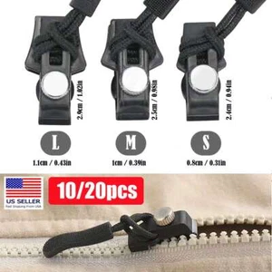 Kit istantaneo riparazione cursore zip cerniera fissaggio 10-20 pezzi ricambio salvataggio rimovibile - Foto 1 di 16
