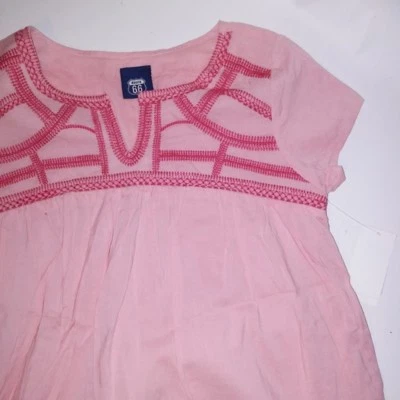 Route 66 Girls Shirt Pink Embroidered Short Sleeve Solid New - Image 1 of 4