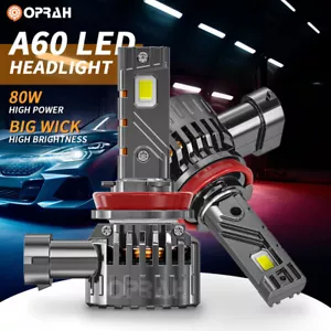2X LED Headlight Bulbs High Low Beam Bright 4060 Large Wick Driving Car Auto 80W - Picture 1 of 24