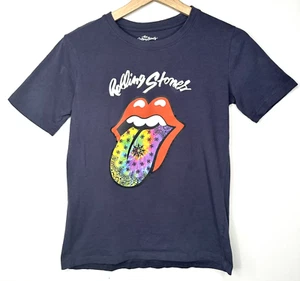 Rolling Stones Boys T Shirt Vintage Hippie Tongue Band Tee Grey Medium 10/12 - Picture 1 of 9