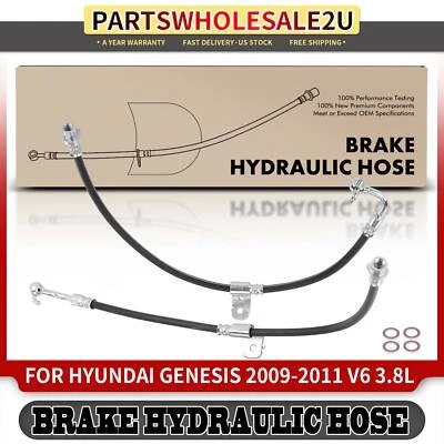 2x Front Left & Right Brake Hydraulic Hose for Hyundai Genesis 2009-2011 3.8L - Image 1 of 4