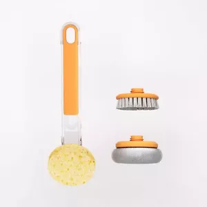 Soap Dispenser Dish Scrubber Brush for Dishes Pots Pans with 3 Replacement Heads - Picture 1 of 7