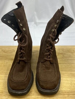 Botas de combate Durango para mujer de gamuza marrón con cordones (talla: 8,5) Foto 1 de 4