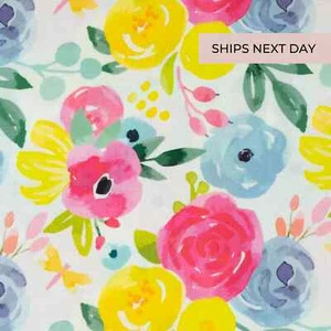 Rainbow Day Floral Singer Cotton Fabric / 100% Cotton / Modern/ Sold by the Yard - Picture 1 of 3