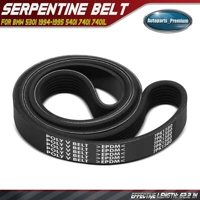 62.2" Serpentine Belt for BMW 530i 1994-1995 540i 740i 740iL 840Ci V8 3.0L 4.0L - Image 1 of 4