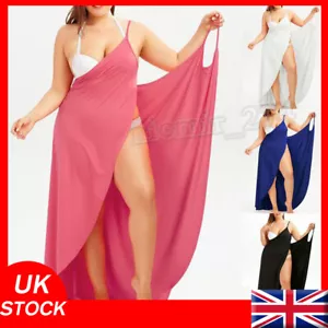 UK Women Bikini Cover Up Swim Beachwear Long Maxi Wrap Sarong Beach Dress - Picture 1 of 15