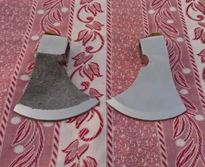 (LOTE DE 2) BLANCO Y NEGRO HECHO A MANO ALTO CARBONO BATALLA VIKINGO TOMAHAWK Foto 1 de 4