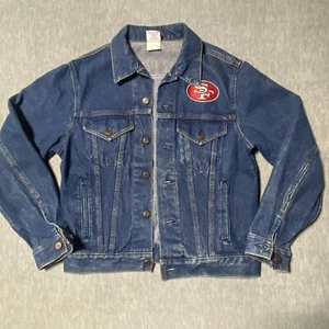 Vtg Nutmeg Mills Denim Jacket Men's Small San Fransisco 49ers Chest Logo  *READ - Picture 1 of 13