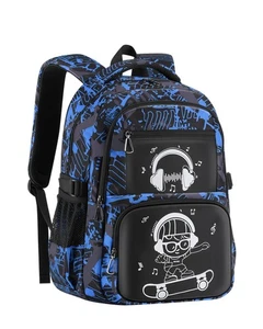 School Backpack for Kids, Luminous Design, Music Boy Pattern Student Schoolbag - Picture 1 of 16