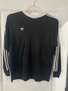 Camiseta deportiva de portero Adidas de colección para hombre L negra blanca a rayas hecha en EE. UU. Bonita - Imagen 1 de 15