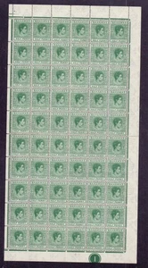 BAHAMAS 1938 GVI 1/2d GRÜN SG149 POSTFRISCH HALBER BLATT MIT 60 KATZEN 240 £ - Bild 1 von 2