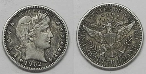 X6232 1902 Barber Quarter 25c, XF - Picture 1 of 1