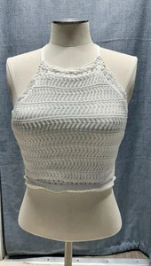 Hollister Damen Pullover Tank gehäkelt weiß Größe Small - Bild 1 von 3