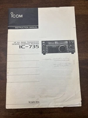 Icom IC-735 Manual de instrucciones Todas las bandas Transceptor Receptor 1990 Libro Radioaficionado Foto 1 de 4