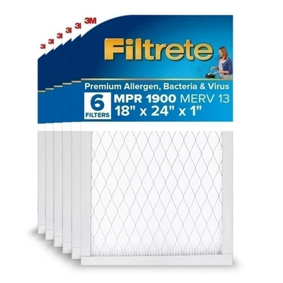 Filtrete 18x24x1 AC Furnace Air Filter, MERV 13, MPR 1900, Premium Allergen,... - Image 1 of 4