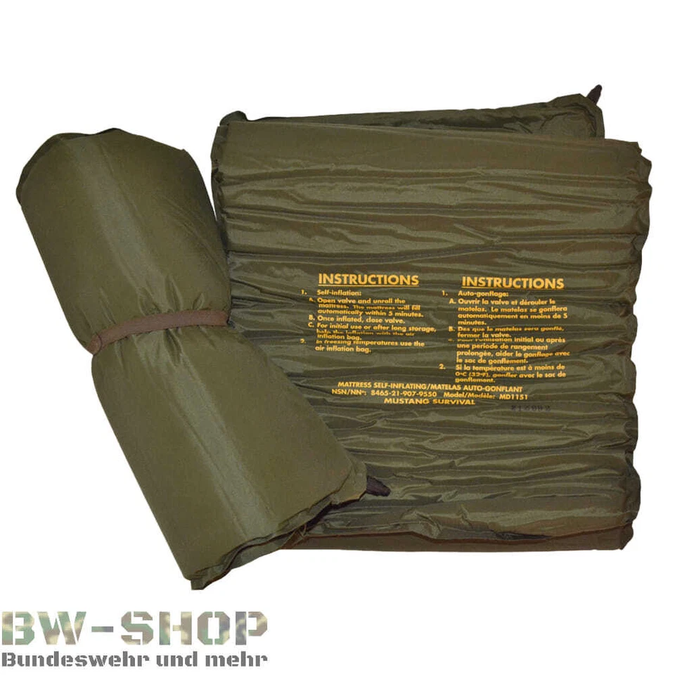 ORIGINAL BUNDESWEHR KSK ISOMATTE SELBSTAUFBLASEND OLIV ARMEE BW LUFTMATRATZE - Bild 1 von 1