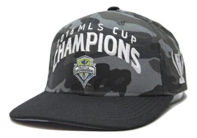 Seattle Sounders FC adidas 2016 MLS Cup Soccer Champions Camo Snapback Hat  - Image 1 of 4