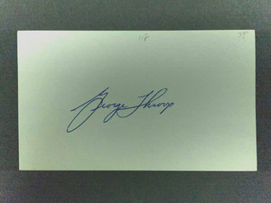 1975 ROYALS: George Throop, SIGNED 3x5 (BSJ)