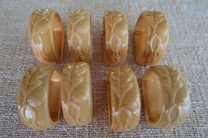 8 soportes para servilletas de cerámica de otoño cosecha de oro - Imagen 1 de 4