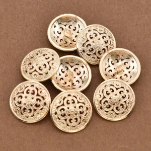 8pz Bottone Gambo Oro Metallo Rotondo per Giacca Maglione Abbigliamento Accessori Cappotto - Foto 1 di 4