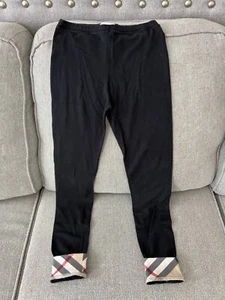 Burberry London Kids Gina Check Black Leggings Size 12Y - Picture 1 of 4