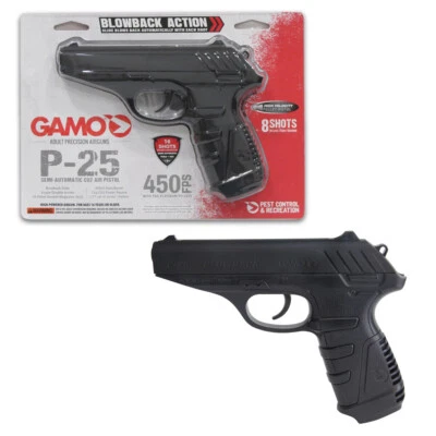 Gamo P-25 CO2 Powered Blowback Action Semi Auto .177 Cal Pellet Air Pistol - Image 1 of 4
