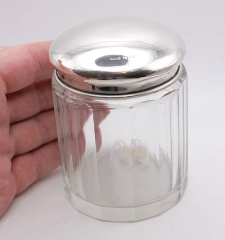Large Silver Lid Glass Table Vanity/Trinket Box - 1924 by Herbert Scott Murdoch Cover