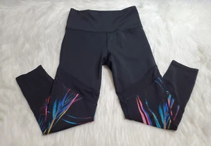 BSP Active Leggings Women Size Medium Black Teal Workout Pant Yoga ZZ-26 - Picture 1 of 14