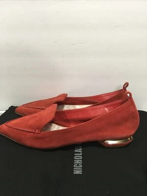 Nicholas Kirkwood 18mm Beya Suede Loafers Poppy Red Size 35 Nwob - Image 1 of 4