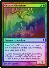 Grazing Gladehart FOIL Zendikar HEAVILY PLD Green Common MAGIC MTG CARD ABUGames
