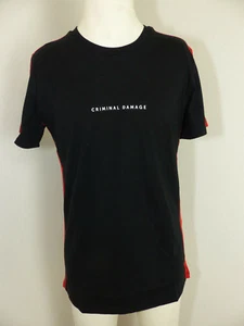 Neues Criminal Damage Herren T-Shirt Carnaby Gr XS Schwarz Rot NEU - Bild 1 von 4