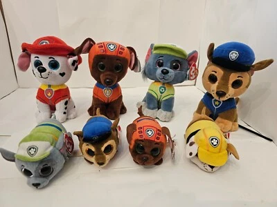 批量 8 件 Paw Patrol TY Beanie Boos(4) 和 Teeny TYs(4) — 第 1/4 张图片