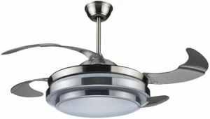 VENTILATORE A SOFFITTO 4 PALE A SCOMPARSA 1 LUCE DCG VECRD47TL CON TELECOMANDO - Foto 1 di 3