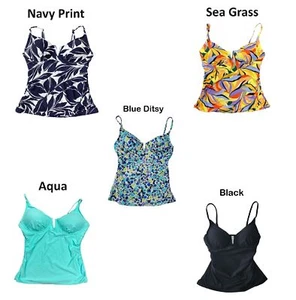 Anne Cole Women's Adjustable Strap Tankini Swim Top - Picture 1 of 13