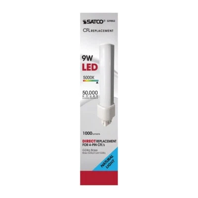 Satco S29853 - 9 Watt LED PL 4-Pin - 5000K - G24q Base (1 or 10 Pack) - Image 1 of 4