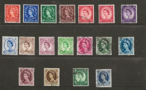 GB(5026) QE11 X 1952-54 TUDOR CRN SG515-31 DEFINTIVE SET OF 17 USED - Picture 1 of 1