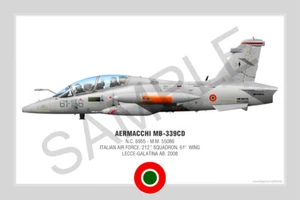 Aermacchi MB-339CD Squadron Print - Poster 30x45 - Italian Air Force- 61st Wing. - Foto 1 di 1