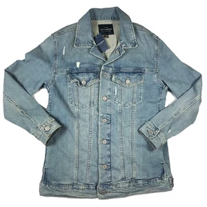 Lucky Brand Gr. Small Damen Denim Jeansjacke Distressed übergroß blau neu mit Etikett - Bild 1 von 9
