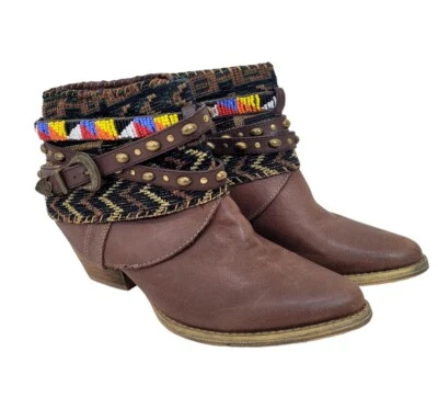 Sbicca Vintage Collection Cleodora Brown  Leather Bootie Se 8.5 - Image 1 of 4