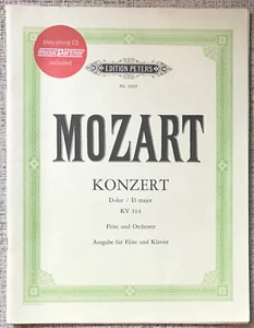 MOZART "CONCERTO IN D MAJOR FOR FLUTE AND ORCHESTRA" W/ FLUTE PART & CD - Foto 1 di 1