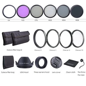 52MM Lens Filter Kit UV CPL FLD + ND 2 4 8 + Macro Close Up Lens Set for Nikon - Picture 1 of 9
