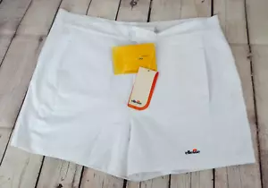 ELLESSE Men's Vintage / Retro Tennis Shorts SIZE LARGE White NWT Dead Stock - Picture 1 of 7