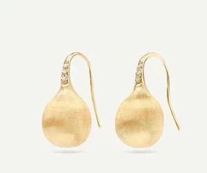 Marco Bicego Africa 18K Y/Gold Medium Drop Earrings w/ Dia OB1632 A B Y 02 - Picture 1 of 3