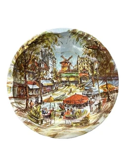 2 VTG Daher Tin Tray #11101 Moulin Rouge Serveware Windmill Paris Monmartre ‘71 - Picture 1 of 5