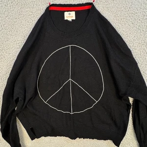 Sudadera Sundry Mujer Negra Manga Larga Signo de la Paz Gráfico Talla Mediana - Imagen 1 de 12