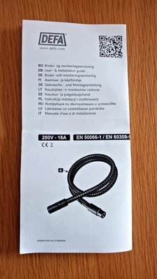 DEFA 460804 Verbindungskabel Innen Schwarz 2m 230V - Bild 1 von 3