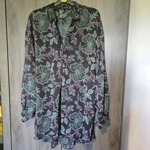 Et Vous Womens Floral Chiffon Long Blouse Size 14 - Picture 1 of 3