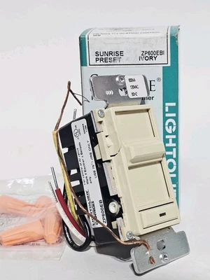 Lightolier Lighting Sunrise Preset Slide Dimmer Switch ZP600EBI Ivory - Image 1 of 4