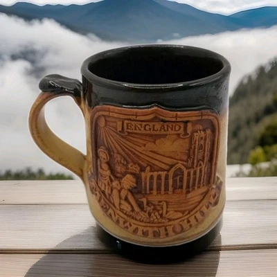 Винтажная сувенирная керамическая кружка Menwith Hill England — брошенная вручную керамика - Изображение 1 из 4