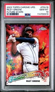 2023 Topps Chrome Logofractor Future Stars Gold Riley Greene Rookie PSA 10 - Imagen 1 de 2